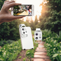 Objectif de grossissement pour téléphone portable mini macro HD 200x avec LED CPL noir blanc Af/Mf Focus