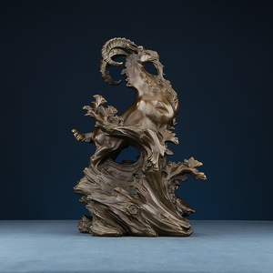 Figurine de mouton en laiton Copper World, faite à la main, décoration pour la maison et le bureau, ornement cadeau du Nouvel An chinois - Product Image 3