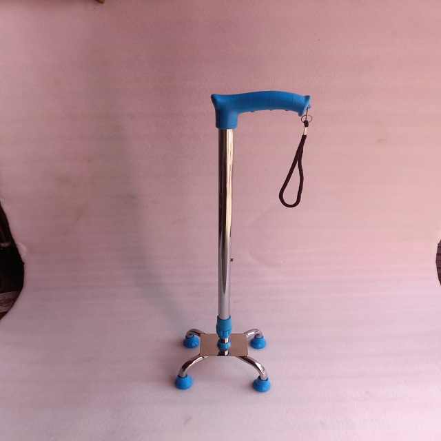 Stainless Steel Adjustable Height Walking Canes Walking Stick Four Legged Crutches