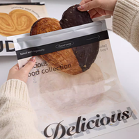 Emballage personnalisé avec impression de biscuits kraft bonbons à rayures frites sac en papier pour pain avec fenêtre