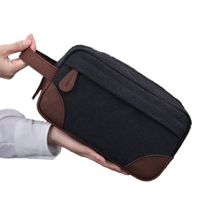 <span class=keywords><strong>Neceser</strong></span> de Viaje Retro para Hombre, Material Compuesto de Lona y PU Resistente, Bolsa de Mano para Fin de Semana, Organizador de Baño Espacioso - Product Image 2