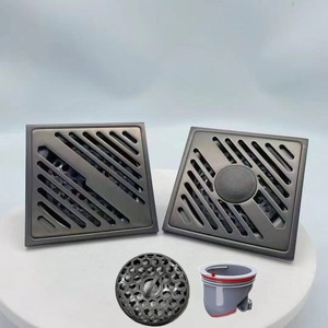 OEM Gun Gray Stainless Steel Modern Simplicity Odor-proof Floor Drain Toilet Balcony Engineering square Floor Drain Anti-odor - Product Image 1