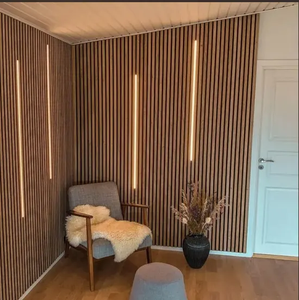 Pannello Acustico in MDF, Griglia Fonoassorbente, Pannello Decorativo in Legno, Design 3D, Leggero, per Riduzione del Rumore, Uso Interno - Product Image 3