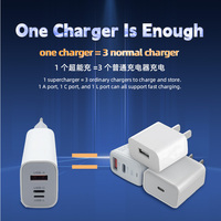 Adaptador de corriente universal PD 66W USB A + C + PD tipo C, bloque de cubo de carga rápida, cargador de teléfono móvil USB para portátil, enchufe europeo, función PD 3,0