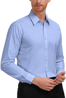 Kemeja Pria Lengan Panjang Warna Solid Formal Bisnis Kantor Anti Kusut Kerah Kancing Baju Kerja