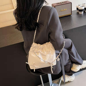 Women's PU trendy crossbody <b>bag</b>, portable zipper closure, polyester lining, bow tie shoulder <b>bag</b> - Product Image 2