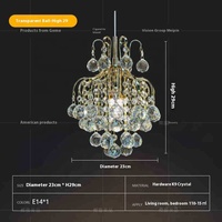 Lustre LED de luxe italien, luminaire suspendu en forme de boule de cristal pour chambre à coucher, salon, lustres décoratifs de haut niveau