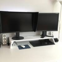 Présentoir de bureau ergonomique en bois pour PC TV et écran avec stockage et application salle à manger/hôtel