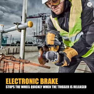 Máy mài đĩa không dây 125MM bán trực tiếp từ nhà máy, sạc lại được, chất lượng cao, dụng cụ đánh bóng, máy mài góc cầm tay 20V, thiết kế công thái học - Product Image 5