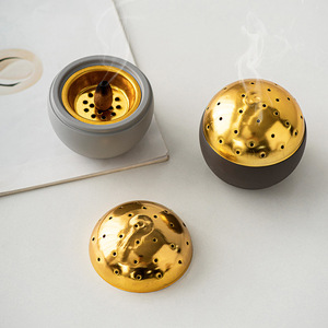 Quemador de Incienso Portátil Moderno, Creativo y Sencillo, de Lujo Ligero, con Base Esférica de Cemento para Uso Religioso - Product Image 5