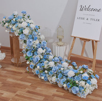 Chemin de table floral artificiel rose en gros pour mariage, décoration florale pour allée de cérémonie, fête ou événement