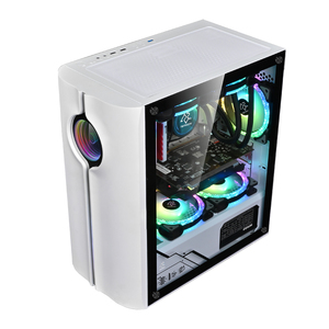 Snowman hoàn hảo thiết kế màu trắng máy tính mATX Mini ITX giữa tháp trường hợp Tempered Glass Máy tính để bàn Chassis Micro ATX <span class=keywords><strong>PC</strong></span> chơi Game - Product Image 1