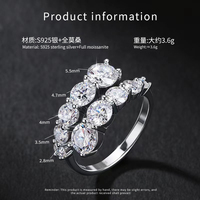 Bague en moissanite pleine couleur D VVS en argent sterling S925 prête à être expédiée pour femme, alliance de mariage en moissanite GRA