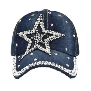 Gorra de Béisbol Jishi L-198 con Decoración de Diamantes Hechos a Mano, Ajustable, con Pedrería, Unisex, para las Cuatro Estaciones, Plateada - Product Image 1