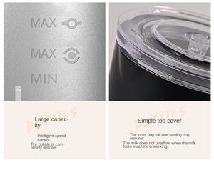 Dispositif de moussage de <span class=keywords><strong>lait</strong></span> électrique-Vapeur à <span class=keywords><strong>lait</strong></span> 4 en 1-Chauffage automatique et générateur de <span class=keywords><strong>mousse</strong></span> de <span class=keywords><strong>lait</strong></span> de refroidissement - Product Image 2