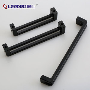 Lgcdis Black Cabinet Door Handles Zinc Alloy Bar Shape Minimalist Design <b>Wardrobe</b> Furniture <b>Hardware</b> - Product Image 2