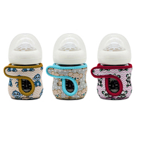 Vente en gros 4oz/120ml Manchons de biberon en néoprène isolés avec impression mignonne de dessin animé pour biberon en verre Philips Avent
