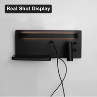 Lampe murale de lecture LED moderne avec port de charge USB et Type C pour téléphone et interrupteur pour l'éclairage de chevet dans les chambres d'hôtel