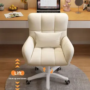 <span class=keywords><strong>Chaise</strong></span> <span class=keywords><strong>de</strong></span> <span class=keywords><strong>bureau</strong></span> ergonomique minimaliste, confortable, avec dossier inclinable, pivotante, réglable en hauteur, blanche - Product Image 4