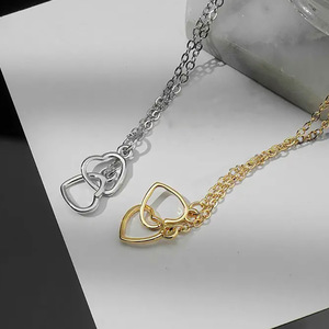 Collar con colgante de corazón calado para mujer, joyería minimalista de moda, regalo para uso diario - Product Image 1