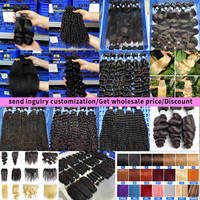 Extensiones de Cabello Humano Natural 100% Sin Procesar, Cabello Rizado Indio, Vietnamita y Birmano, de un Solo Donante, al por Mayor