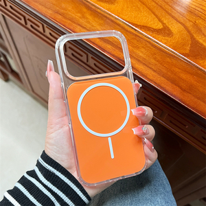 Coque de téléphone rigide magnétique transparente en acrylique dépoli pour <span class=keywords><strong>iPhone</strong></span> 17 Pro Air, coque Orange sans fil pour <span class=keywords><strong>iPhone</strong></span> 17 Pro Max - Product Image 4