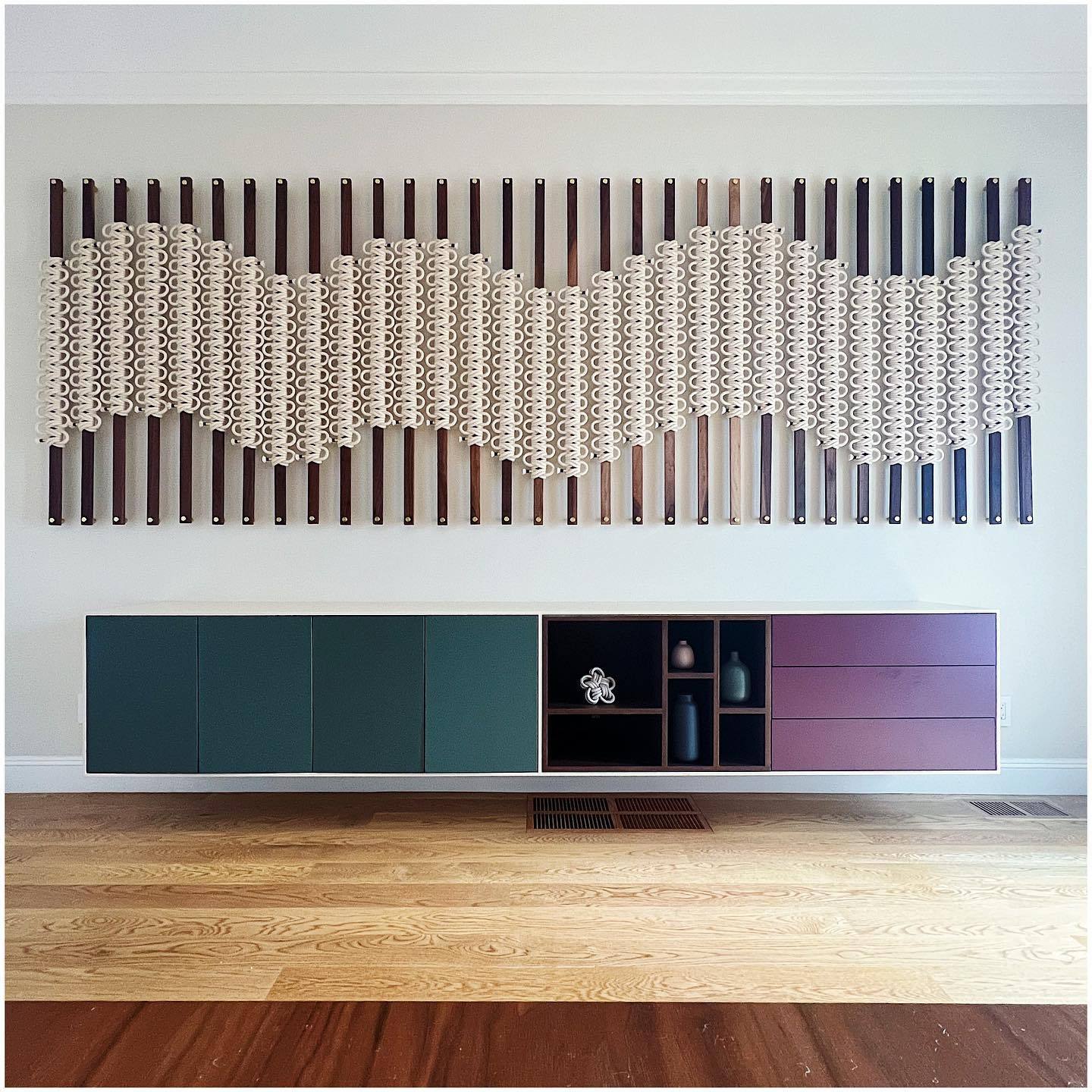 Modern Customized Accept Macrame Wall Hanging Knot Interior Art Backdrop Hotel Office Restaurant Home Decoration EH2502082 · image 5