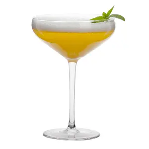 圆形鸡尾酒杯，带茎花式鸡尾酒礼品，非常适合饮用鸡尾酒家庭酒吧玻璃器皿