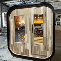 Sauna Exterior para 6 Personas, Profesional, con Calefacción Infrarroja de Espectro Completo, Altavoces de Audio, para Uso Comercial, Resorts, Villas y Cuidado de la Salud