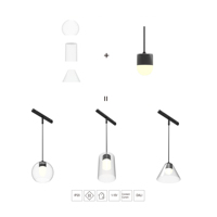 Suspension magnétique moderne en verre GU10 220V 30W dimmable avec garantie de 3 ans, LED COB Bridgelux, IP20, angle de faisceau 180°, IRC90