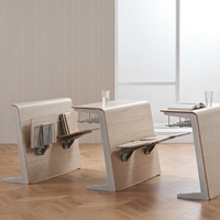Chaise de conférence moderne en contreplaqué, siège d'étudiant, banquette, ensemble bureau et siège pour salle de classe universitaire et auditorium