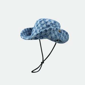 Sombrero de Pescador de Mezclilla con Parches a Cuadros, Estilo Casual para Exteriores, Unisex, Moda 2025, Alta Calidad, para Viajes - Product Image 6