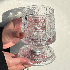 <span class=keywords><strong>Verre</strong></span> à whisky rotatif à 360° gravé de diamants en cristal de luxe, gobelet premium taillé à la main, base pivotante, verres à whisky - Product Image 5