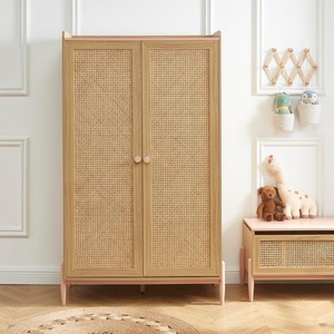 Usine en stock Assemblage facile Grande canne en <span class=keywords><strong>rotin</strong></span> <span class=keywords><strong>Armoire</strong></span> pour enfant en bois avec double porte et étagère réglable quantité minimale de commande 10 pièces - Product Image 3