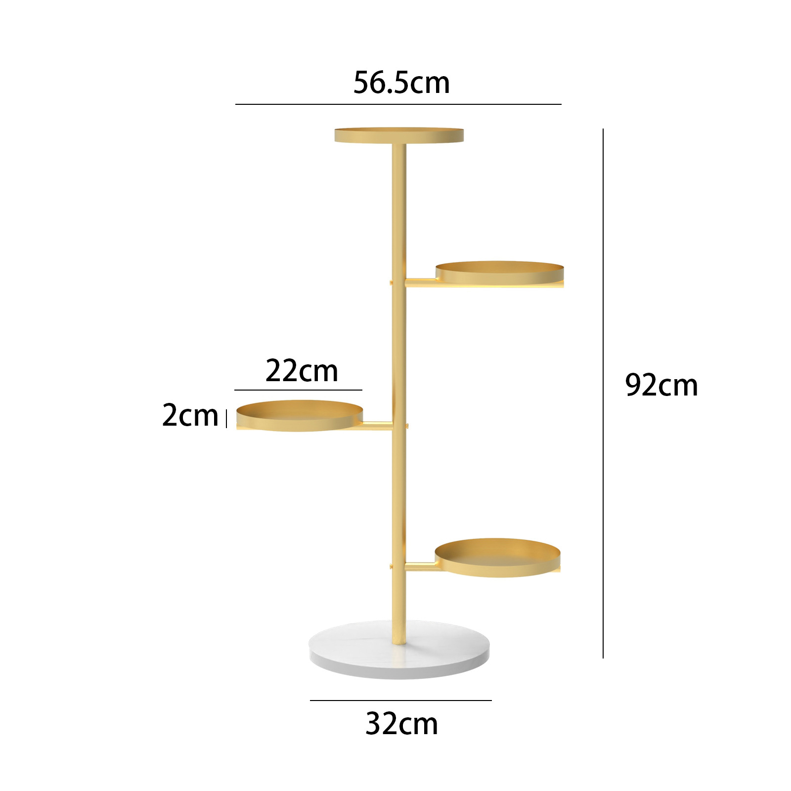 Golden four layer shelf