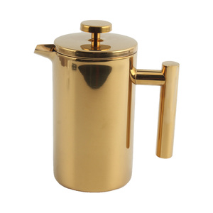 ที่ชงกาแฟแบบสแตนเลสสองชั้นแบบกดสีทองฝรั่งเศส - Product Image 4