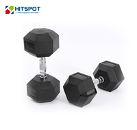 Vente en gros d'haltères KGS LBS Pas cher Équipement de musculation sans haltères Ensemble d'haltères hexagonaux en caoutchouc pour la salle de sport à domicile