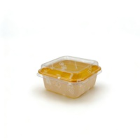 Boîte à gâteau carrée en PET transparente jetable écologique YS pour l'emballage alimentaire, le pique-nique, le pain et le sucre