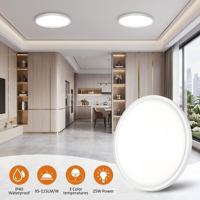 Plafonnier LED ultra fin 22 mm rond encastré 3CCT sans scintillement protection des yeux pour salon chambre