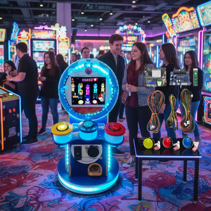 Máquina de baile y tambor operada con monedas, con luces intermitentes, para varios jugadores, juego de plástico para parques de atracciones y fiestas. - Product Image 3