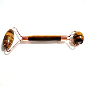 Rouleau à œil de tigre jaune, outil de Massage Facial fait à <span class=keywords><strong>la</strong></span> main, 1 pièce - Product Image 4