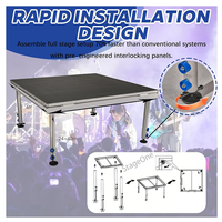 Escenario portátil de aluminio plegable de 6 patas con superficie antideslizante, aprobado por CE/TUV, de instalación rápida y conveniente para bodas.