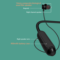 Écouteurs sans fil magnétiques D766 avec tour de cou, certifiés CE FCC Rohs, effet sonore HiFi 6 EQ, 900 mAh, 100H, Bluetooth, pour le sport