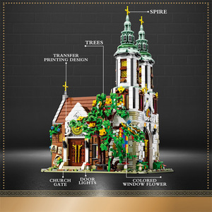 Zhenzhuan 66023 Set de Bloques de Construcción de la Iglesia de San Andrés con Luces, Plástico, Más de 800 Bloques, Modelo Educativo para Edades de 8 a 13 Años - Product Image 2