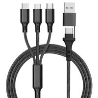 Cable de Carga Rápida USB 2.0 Trenzado de Nailon 5 en 1 con Logotipo Personalizado, Conductor de Cobre Puro, Cargador de Teléfono Móvil de Alta Calidad