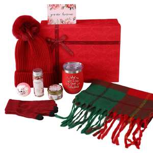 Christmas <b>Gift</b> Set <b>Gift</b> <b>Box</b> Holiday <b>Gift</b> <b>Hamper</b> with Knitted Beanie Scarf Gloves Insulated Tumbler Bath Bomb for Xmas - Product Image 3