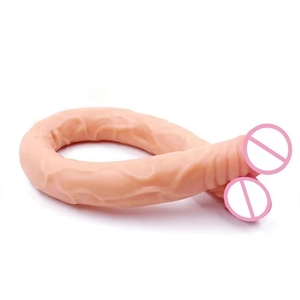 Dildo double réaliste vibrant en <span class=keywords><strong>silicone</strong></span> pour femmes, jouet sexuel pour adultes, pour le sexe gay, énorme et réaliste - Product Image 1