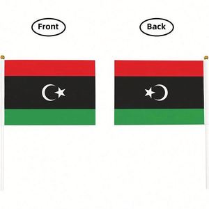 ธงลิเบียขนาดเล็ก 5.5x8.2 นิ้ว ทำจากโพลีเอสเตอร์ สำหรับตกแต่ง พร้อมเสา PVC ขายส่ง - Product Image 3