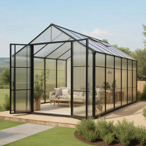 Современная садовая теплица, 10 х12 футов, с распашной дверью, рама из алюминиевого сплава и панель для ПК для овощей и цветов - Product Image 1