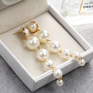 2020 de alta calidad gran imitación de perla pendientes chapado en oro barroco elegante con cuentas, pendientes para las mujeres - Product Image 3